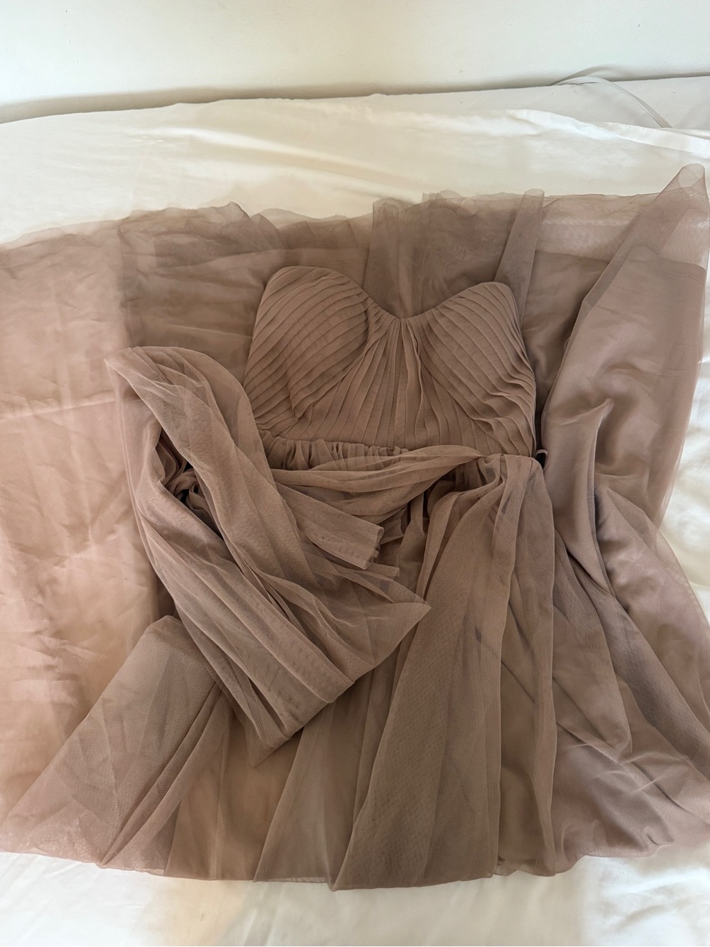 Birdy Grey Taupe Tulle Prom Dress